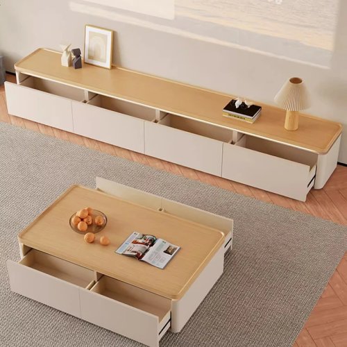 Kệ TV phong cách Pháp-Bắc Âu sang trọng, có ngăn kéo - thiết kế đơn giản, thẩm mỹ