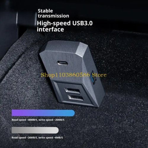 242A Auto USB‑Hub – Multiport‑Dockingstation mit Schnellladekabel für die Mittelkonsole