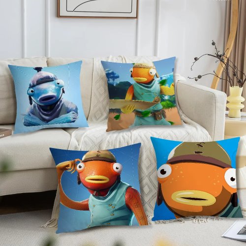 Чохол на подушку Fortnite Fishstick - Декоративна наволочка для дивана, дому, офісу, скандинавський стиль