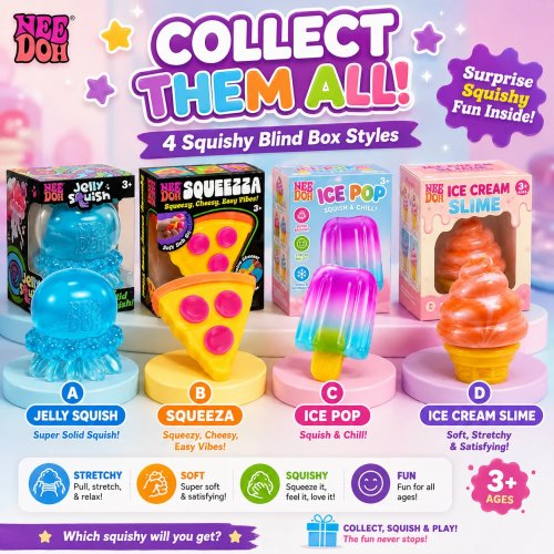 Serie de Blind Box Squishy Sensorial - Juguete lento y suave aleatorio, Pelota antiestrés coleccionable, Regalo sorpresa