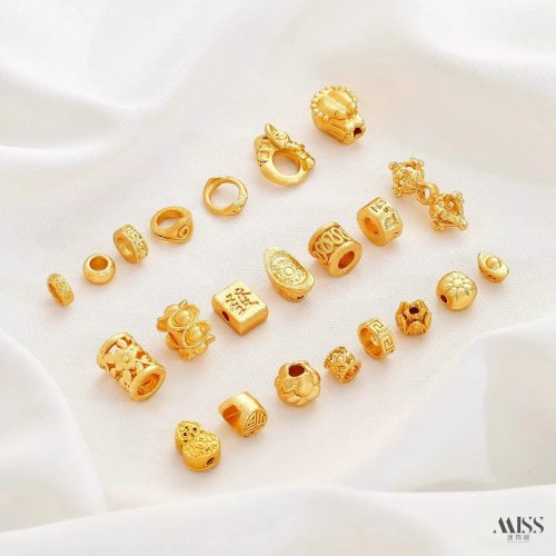 Perline placcate oro resistenti che non scoloriscono, stile retrò (ruota, lingotto, vajra, zucca) – perline distanziatrici per bijoux fai-da-te