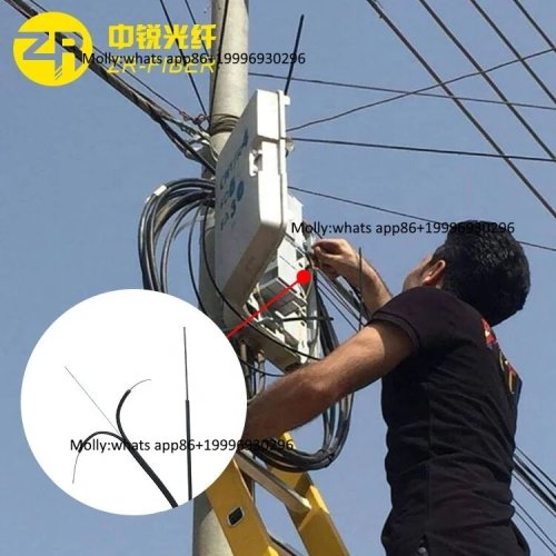 كابل توصيل FTTH خارجي، غلاف LSZH، أحادي الوضع، مسطح منحني، 1 قلب، كابل ألياف بصرية G.657A