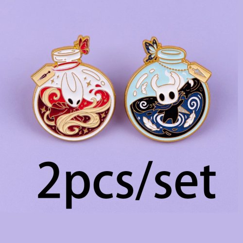 Pack de 2 pins esmaltados con diseño de botella estilo cartoon - broches para abrigo y mochila, insignias de solapa, regalo para amigos