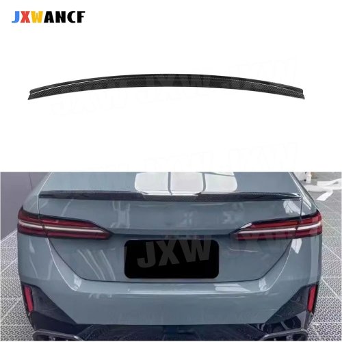 JXWANCF جناح شفة صندوق خلفي من ألياف الكربون لسيارة BMW الفئة الخامسة G60/G68 M Sport 2024+ بأربع أبواب (FRP)