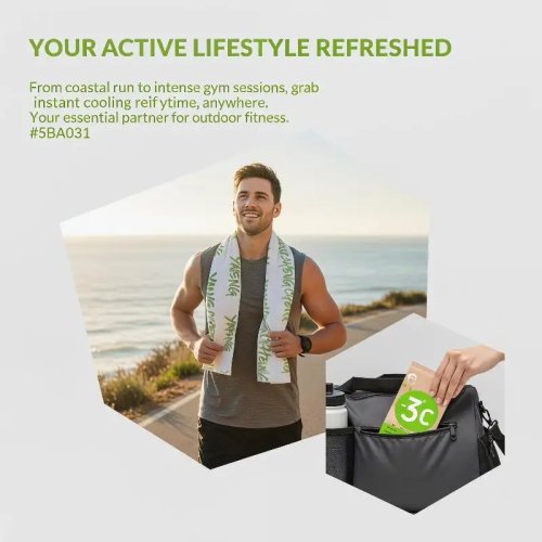 Serviette rafraîchissante sportive – Effet instantané et longue durée pour salle de sport, randonnée et extérieur en été
