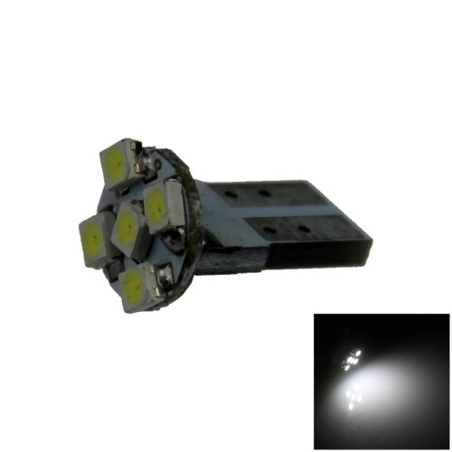 Lâmpada LED T10 W5W branca para interior 5×3528 SMD em PCB — compatível com 147/152/158/12961