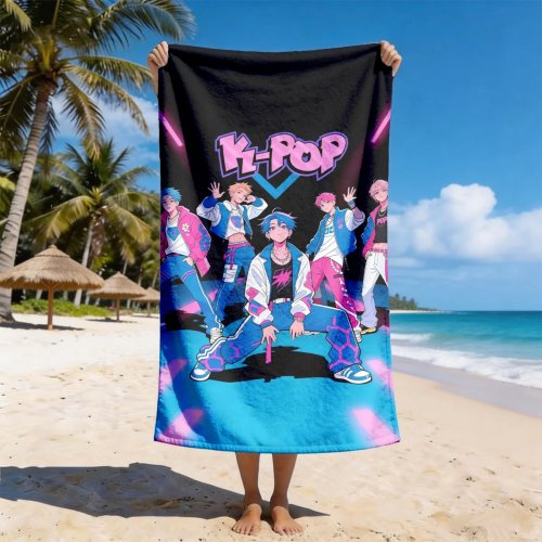 K-Pop-Boygroup Strand-/Badehandtuch – extra saugfähig, für Pool, Fitnessstudio und als ästhetische Zimmdeko