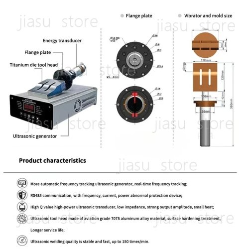 Máquina de soldadura ultrassónica para plástico 20 kHz 2000 W — Soldador por pontos automático para montagem e reparação