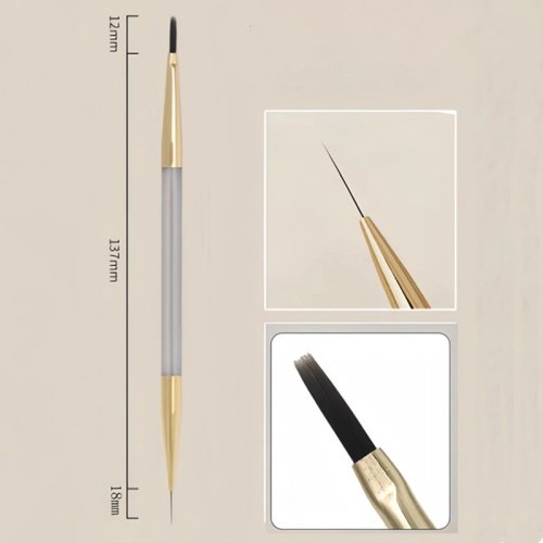 1pc Nail Art Striping/Liner Brush – hard bristles for DIY water-ripple effect, modeling & fine detailing