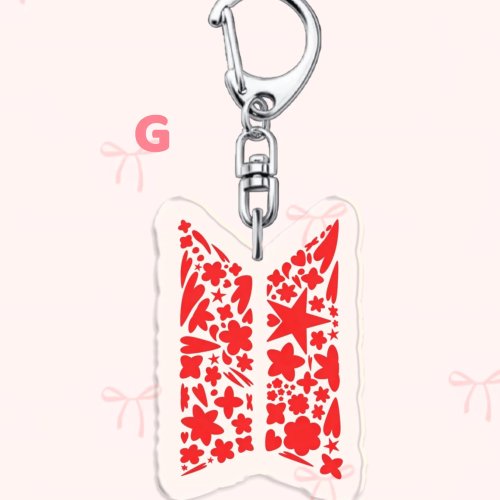 Acryl-Schlüsselanhänger ARMY rot/blau, mit Druck 'ARIRANG' und 'Keep Swimming' – K‑Pop Fan-Anhänger, perfektes Geschenk