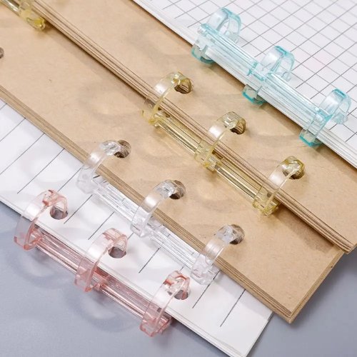 3穴ルーズリーフ用プラスチックリング — ノート・アルバム用リングクリップ（DIY／学校・オフィス用品）
