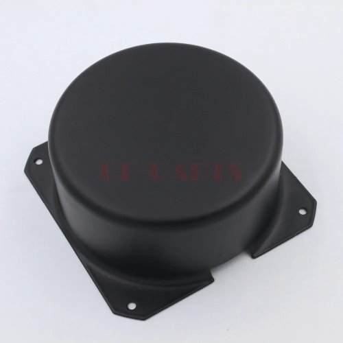 Penutup trafo besi hitam 105mm bulat untuk amplifier tabung (trioda) — Casing pelindung Hi‑Fi DIY