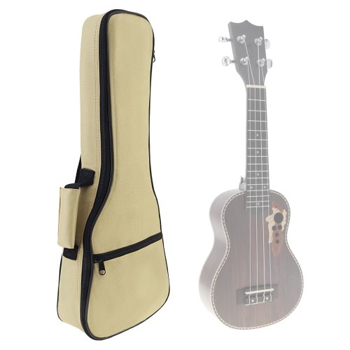 Funda/mochila para ukelele 23/26 pulg, tejido Oxford 600D, acolchado 10 mm, color caqui, con correas dobles