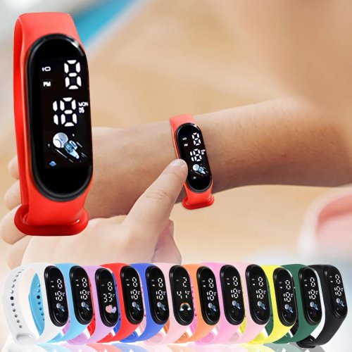Smartwatch per bambini Kawaii — impermeabile, digitale sport con cinturino in silicone per ragazzi e ragazze