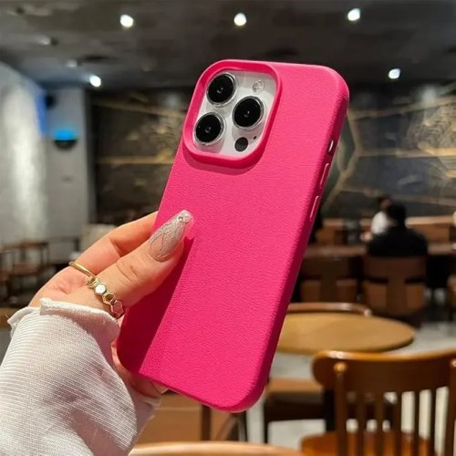Cover morbida effetto pelle colore unico per iPhone 11–17 (incl. Pro/Pro Max) — antiurto, slim ed elegante, design semplice unisex