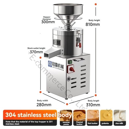 Macchina macinatrice per pasta di sesamo 220V Modello 135 — Per burro di arachidi, frutta secca, pasta di riso e mais