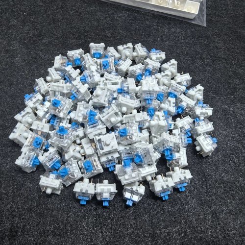 Interruptores mecánicos para teclado 20–100 uds (azul/rojo/marrón) — hot‑swappable, 3 pines con vástago en cruz, compatibles con Cherry MX