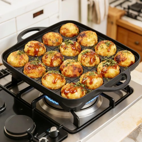 Takoyaki Pan 16-Hole for Gas Stove — Osaka Octopus Ball Maker