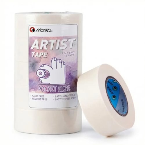 Nastro di mascheratura Marie confezione da 5 — 2,5 cm x 19,8 m, senza acidi, senza residui, per pittura
