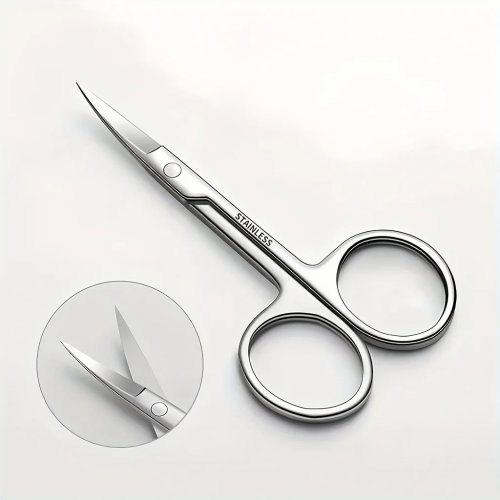 Ciseaux à sourcils professionnels en acier inoxydable — lames tranchantes pour sourcils, poils du visage, barbe, nez et manucure/pédicure