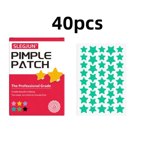 40er Pack mehrfarbige Stern-Akne-Pflaster, ultra-dünn, kaschierend (Pickel-Pflaster)