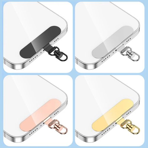 Cordino in acciaio per cellulare con clip metallico — anti-smarrimento e anti-caduta, con adesivo