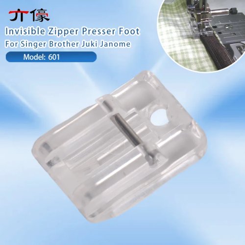 Plastic voet voor onzichtbare rits (concealed), snap-on low-shank, voor huishoudelijke naaimachines, geschikt voor Singer/Brother/Juki/Janome