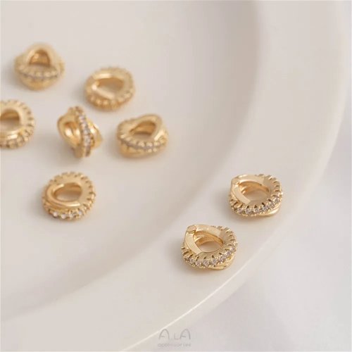 Cuenta/aro separador nudo torcido bañado en oro 14K – accesorios para hacer bisutería DIY (pendientes y pulseras)