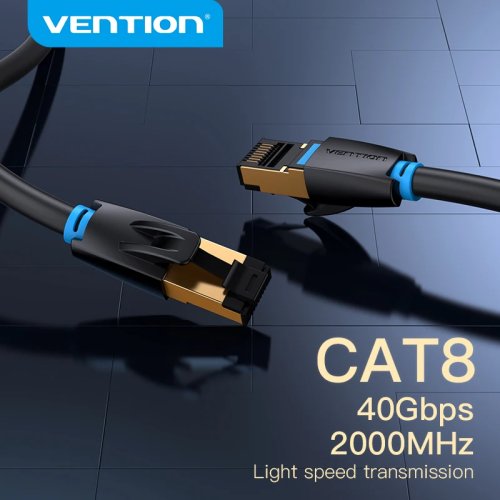 Kabel Ethernet Vention Cat8 S/FTP RJ45 40Gbps 2000MHz – kabel sieciowy LAN do routera/modemu