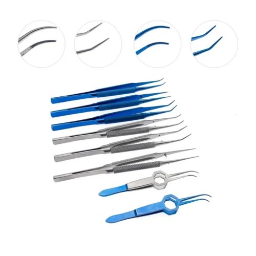 Forceps ophtalmiques pour iris et conjonctive, pince tissulaire en titane/acier inoxydable, instrument chirurgical oculaire