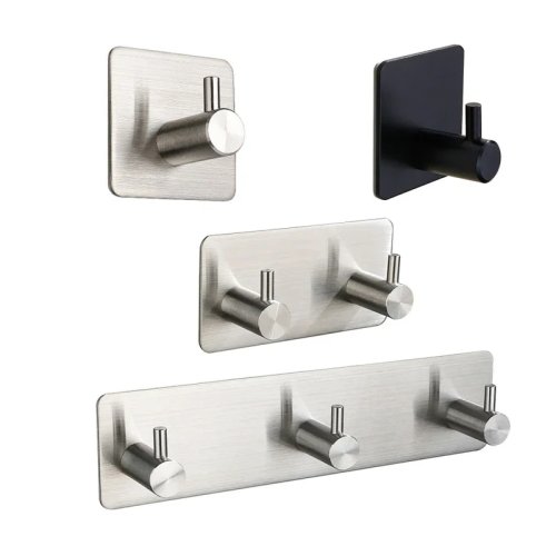 Móc dán 3M bằng inox không gỉ — Chống rỉ, móc treo khăn và áo cho tường/ cửa