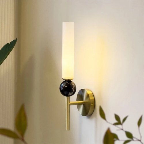 천연 대리석 LED 벽등 — G9 전구용 벽부등(침대 옆)으로 침실, 거실, 식당용 인테리어 장식 조명