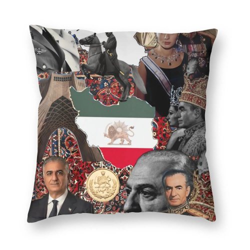 Federa per cuscino decorativa Reza Pahlavi Re (Iran) — Copricuscino morbido per casa, ufficio e auto