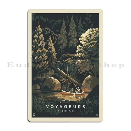 Voyageurs National Park Secret Cove Poster - Vintage Blechschild für Wohnzimmerdekoration
