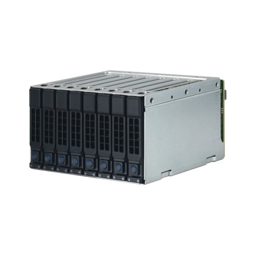 Khung HDD 8 khay hot-swap cho khe ổ quang 5.25 inch với backplane SAS/SATA/NVMe