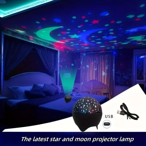 Proiettore Luce Cielo Stellato Luna Colorata Luce Stroboscopica Lampada Notturna USB Presa Decorazione Festa Regalo Camera Bambini Galassia
