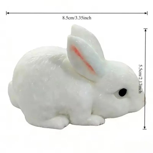 Cute Bunny Squeeze Toy - Soft Kawaii White Rabbit Fidget Stress Relief Ball for Kids & Teens, Home Office Gift