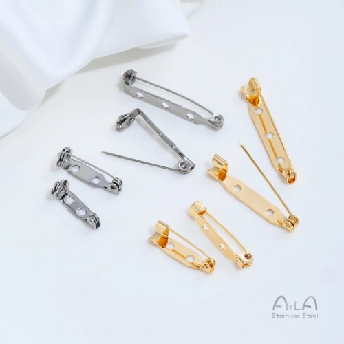 Multi-size Hypoallergenic Titanium Steel Brooch Safety Pins for DIY Corsage and Jewelry Making