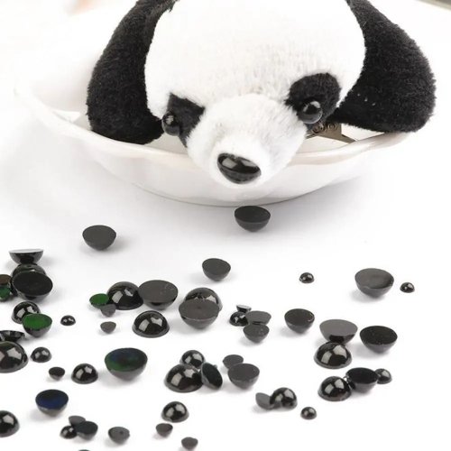 20-500 pièces yeux et nez de sécurité noirs pour peluches DIY, ronds/ovales, multiples tailles
