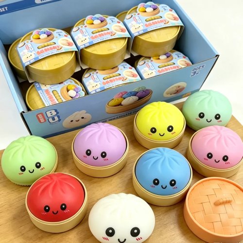 Brinquedo anti-stress squishy dumpling fofo – brinquedo de pão de subida lenta para crianças e adultos, presente anti-ansiedade