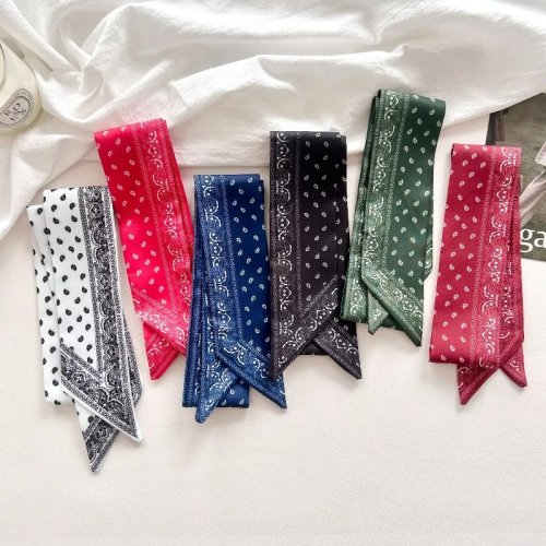 Pañuelo de cuello pequeño con estampado de paisley, multifuncional, para atar el cabello y decorar bolsos, accesorio elegante para mujer