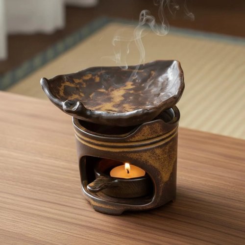 Keramische aroma brander met kaars – Vintage stijl