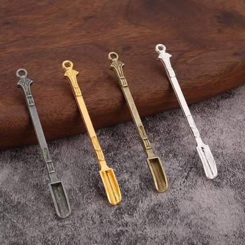 빈티지 미니 합금 스푼, 글리터, 보석 만들기 및 DIY 공예용