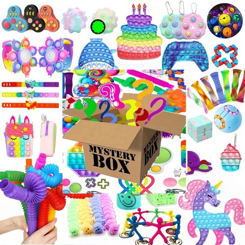 Random Mystery Fidget Speelgoed Zak voor Kinderen – Sensorische Stressverlichting, Cadeau voor ADHD/Autisme, Spinner & Squishy Set