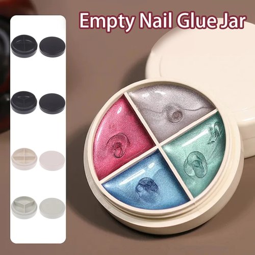 Pot vide pour vernis à ongles avec 3/4 compartiments, boîte en plastique pour paillettes, organisateur de gel UV pour manucure