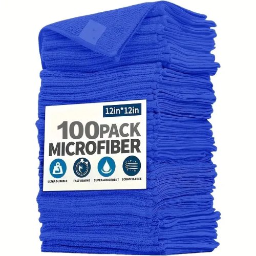 Microfiber Car Cleaning Cloths - Lint Free, Reusable, Super Absorbent for Windows