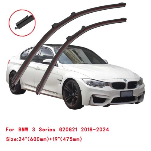 BMW 3시리즈 (F30 F31 F34 F35 G20 G21 G28) 318i-340i GT xDrive용 이중 고무 와이퍼 블레이드