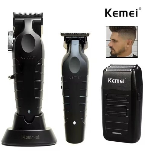 Kemei KM-2296 KM-2299 KM-1102 헤어 클리퍼 키트 남성용 전기 면도기 및 트리머 전문