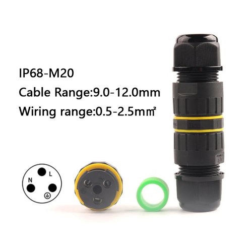 Conector de cable impermeable IP68 2/3 pines empalme de cable eléctrico para luz LED exterior, fuente, jardín y cableado subterráneo