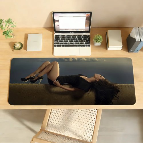 Mousepad Megan Fox - Base de goma antideslizante para computadora y laptop